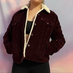 New Levi’s corduroy Sherpa jacket burgundy